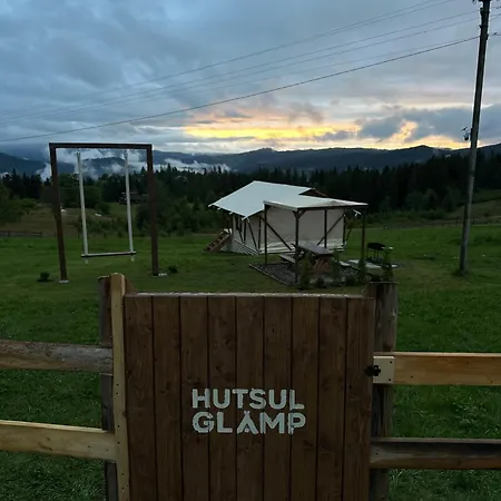 Hutsul Glamp панорамний вид джакузі Sunset Holiday home *